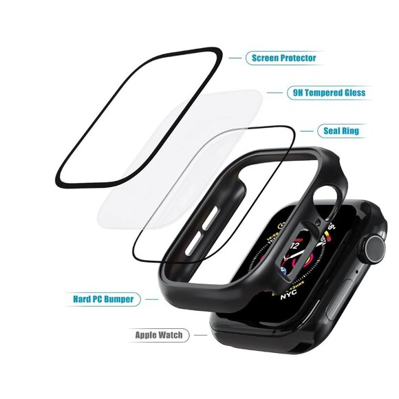 2 Pack Case for Apple Watch Screen Protector, Hard PC Case, Slim Apple Watch Cov - Picture 4 of 6